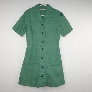 Vintage Girl Scout Uniform 1970's Girl's Size 6 Green Dress